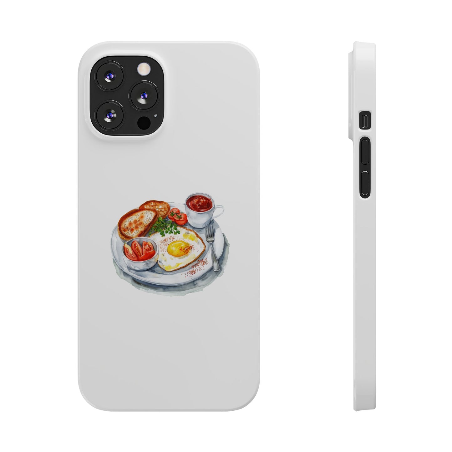 Breakfast Lover Slim Phone Cases, Cute Food Phone Accessories, Coffee Morning Aesthetic, Gift for Foodies, Kitchen Decor Cases