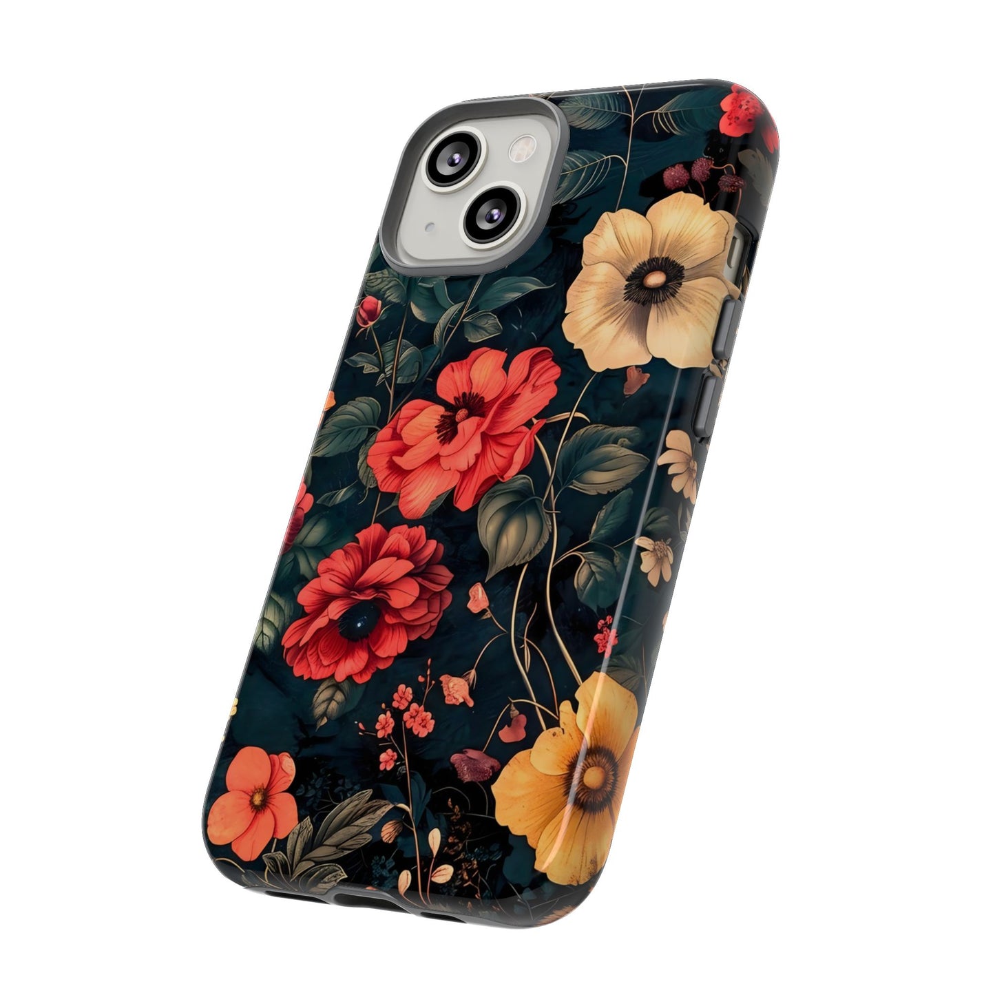 Floral Phone Case, Tough Cases, Flower Motif, Protective Cover, Gift for Her, Floral Design, Spring Accessory
