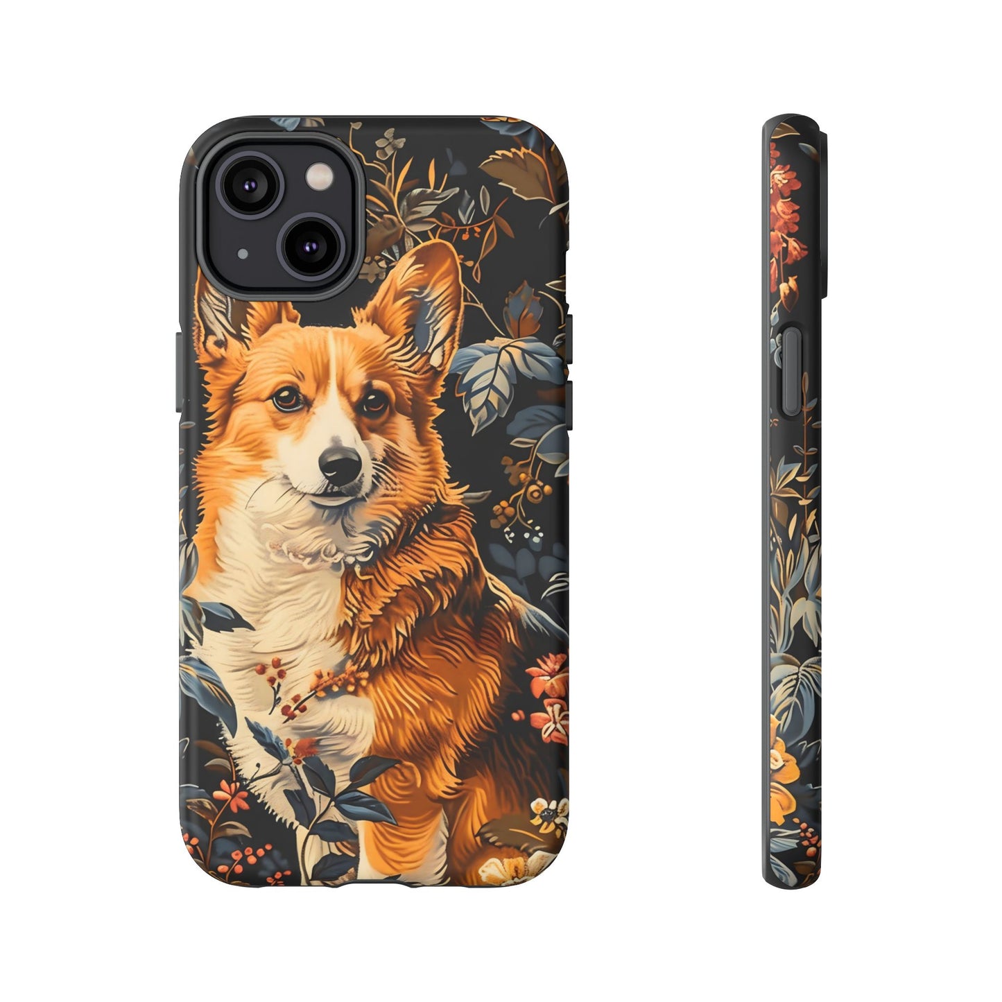 Corgi Floral Phone Case - Tough Cases for Dog Lovers, Cute Pet Accessories, Gift for Dog Owners, Floral Design, Personalized Tech Cover