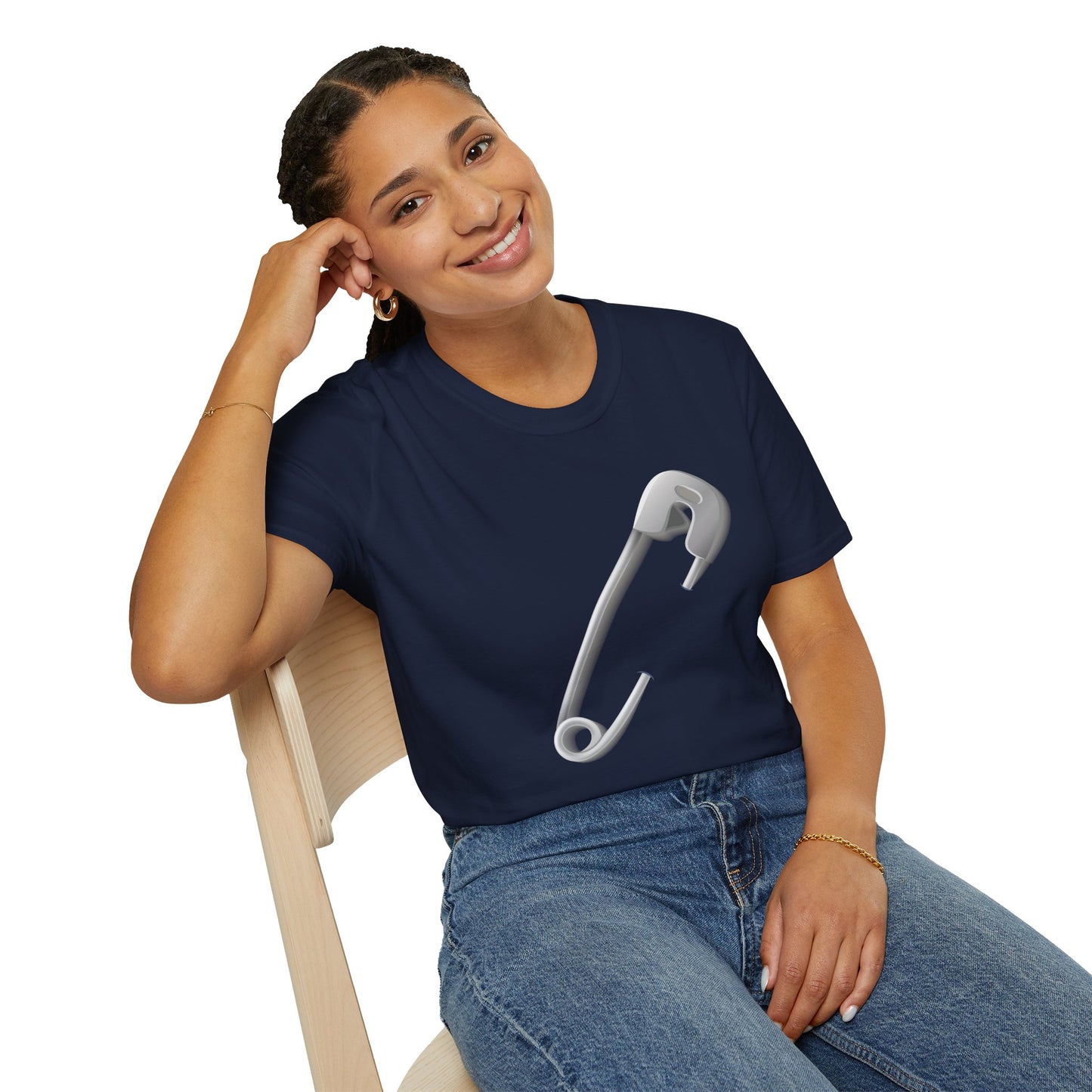 Unisex Softstyle T-Shirt - Minimalist Safety Pin Design
