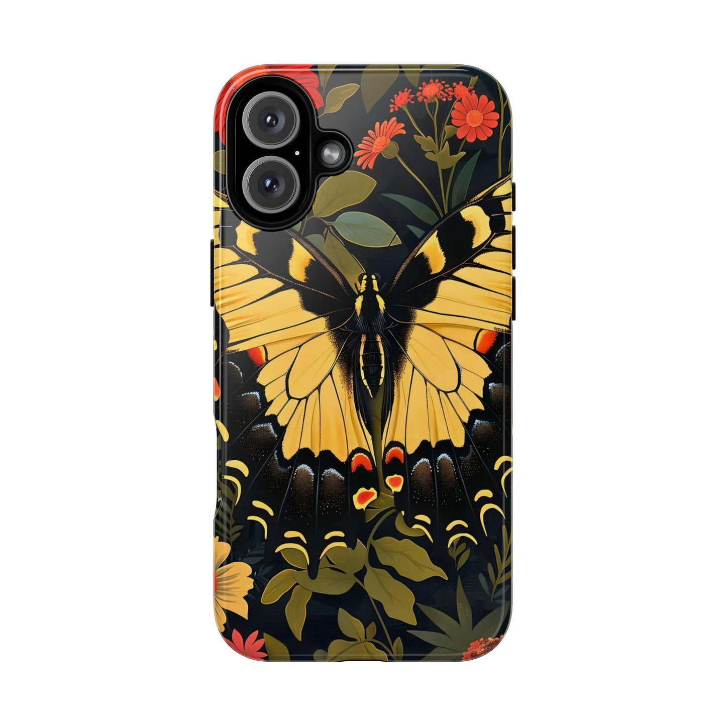 Butterfly Floral Phone Case, Tough Cases with Vibrant Design, Protective Cover for Nature Lovers, Gift for Her