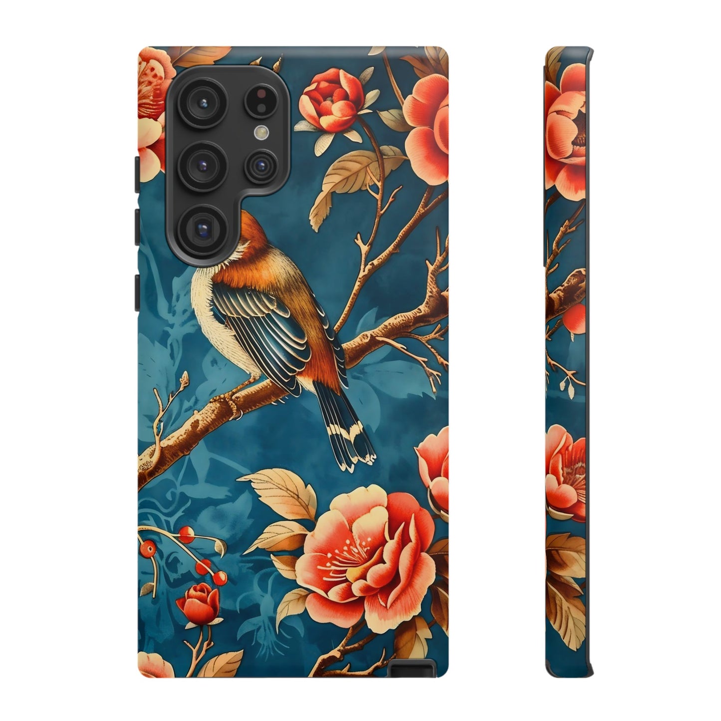 Bird & Floral Phone Case, Tough Cases for Nature Lovers, Gift for Her, Customizable Design, Vibrant Tech Accessories