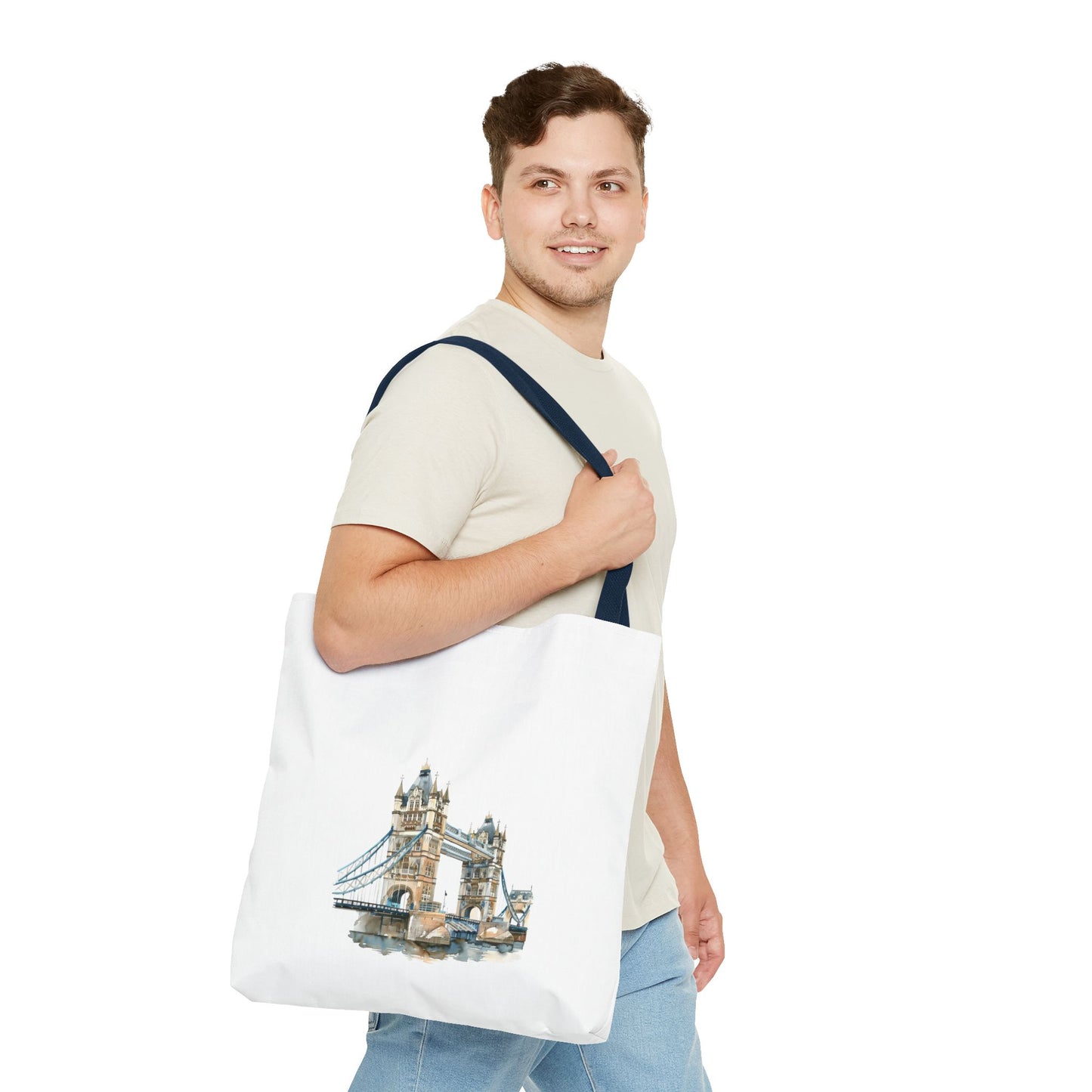 London Bridge Artistic Tote Bag, Everyday Tote, Travel Bag, Shopping Bag, Gift for Travelers