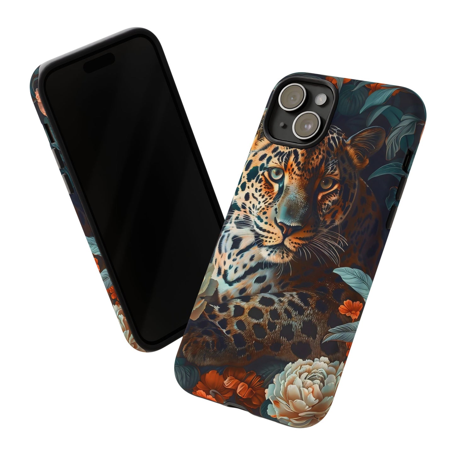 Wildlife Phone Case with Leopard Design | Tough Cases, Animal Prints, Floral Phone Cover, Gift for Nature Lovers, Unique Phone Accessories