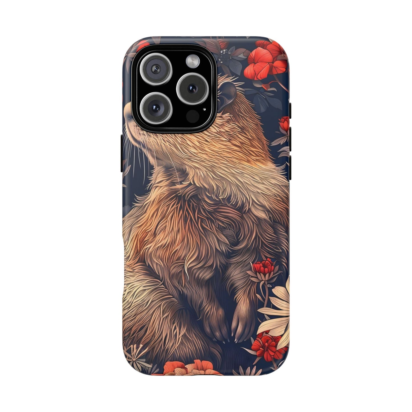 Floral Critter Phone Case, Tough Cases for Animal Lovers, Protective Cases for Phones, Unique Gift for Wildlife Enthusiasts