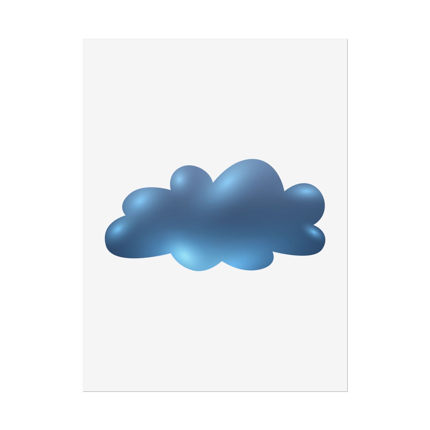 Blue Cloud Art Print, Minimalist Wall Decor, Kids Room Wall Art, Nursery Poster, Aesthetic Home Decor, Modern Art Print