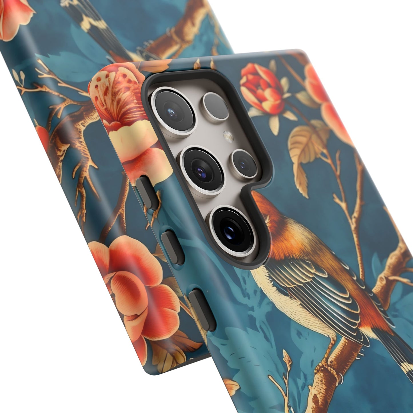 Bird & Floral Phone Case, Tough Cases for Nature Lovers, Gift for Her, Customizable Design, Vibrant Tech Accessories