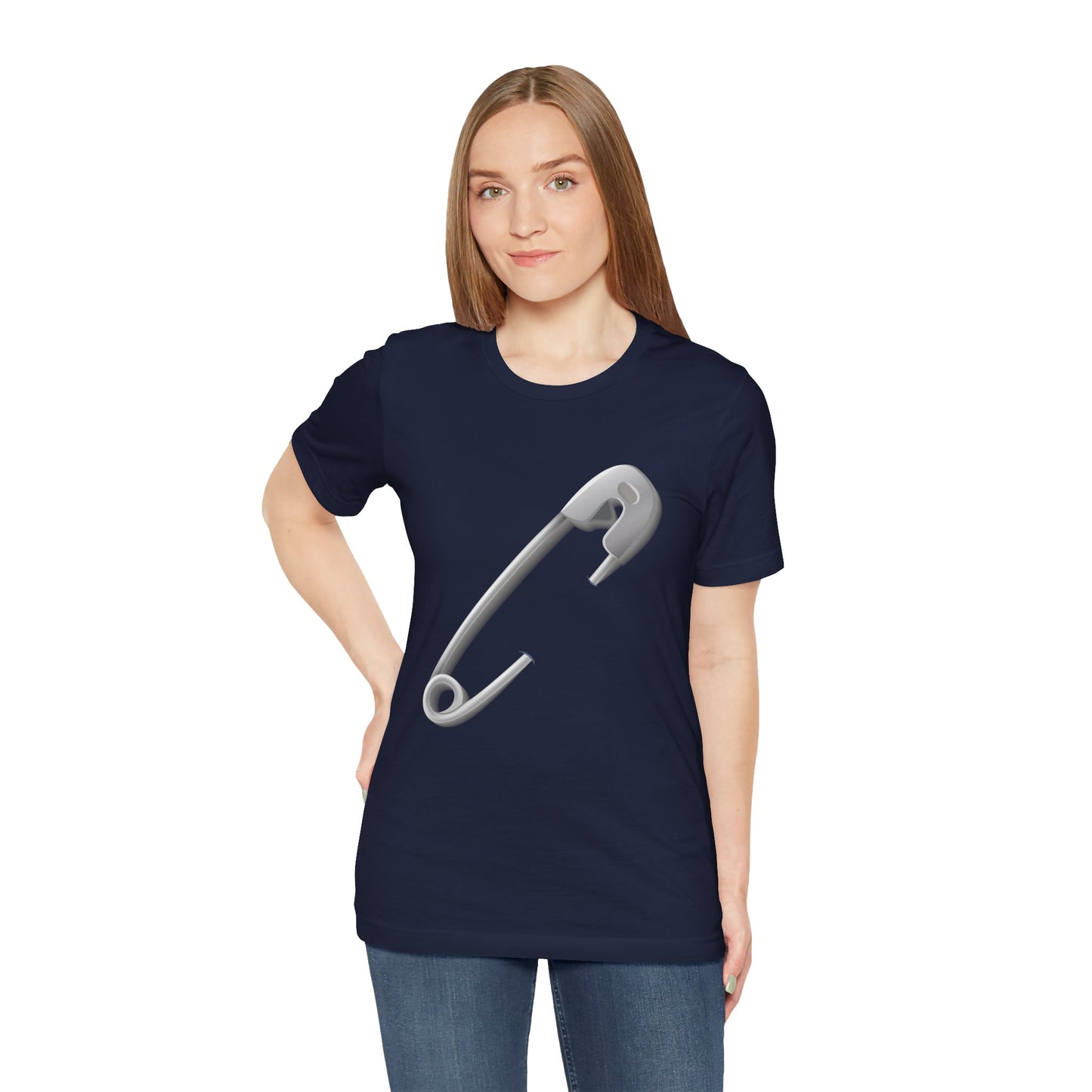 Unisex Jersey Short Sleeve Tee - Minimalist Safety Pin Design
