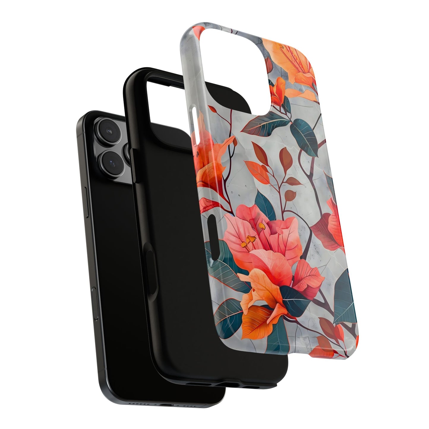 Floral Phone Case, Tough Cases, Flower Power, Gift for Her, Decorative Phone Cover, Trendy Accessories, Everyday Style