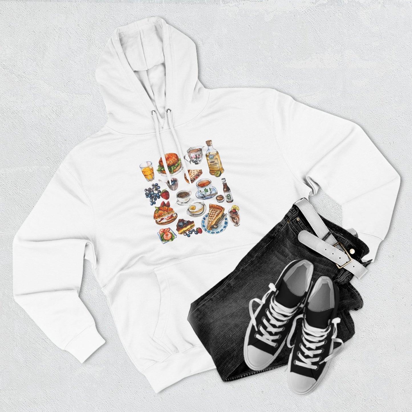 Vintage England Icons Trendy Three-Panel Fleece Hoodie
