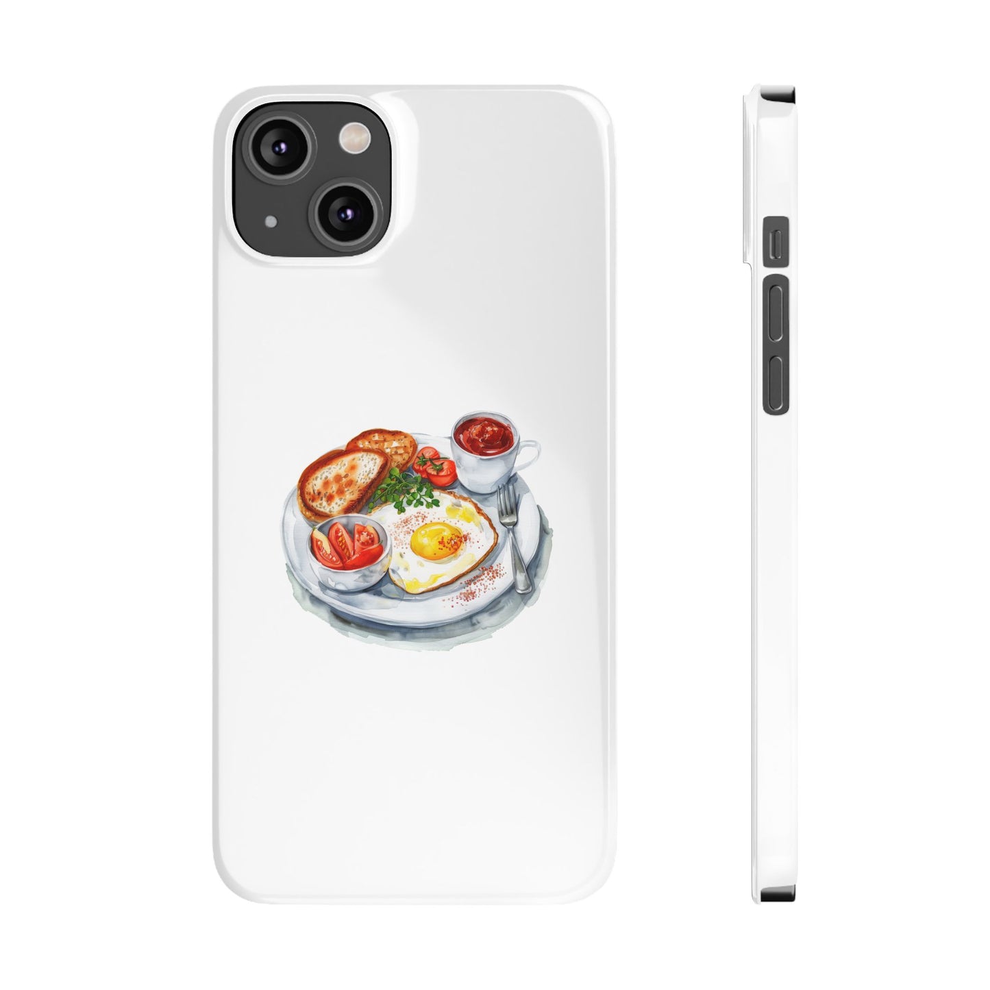 Breakfast Lover Slim Phone Cases, Cute Food Phone Accessories, Coffee Morning Aesthetic, Gift for Foodies, Kitchen Decor Cases