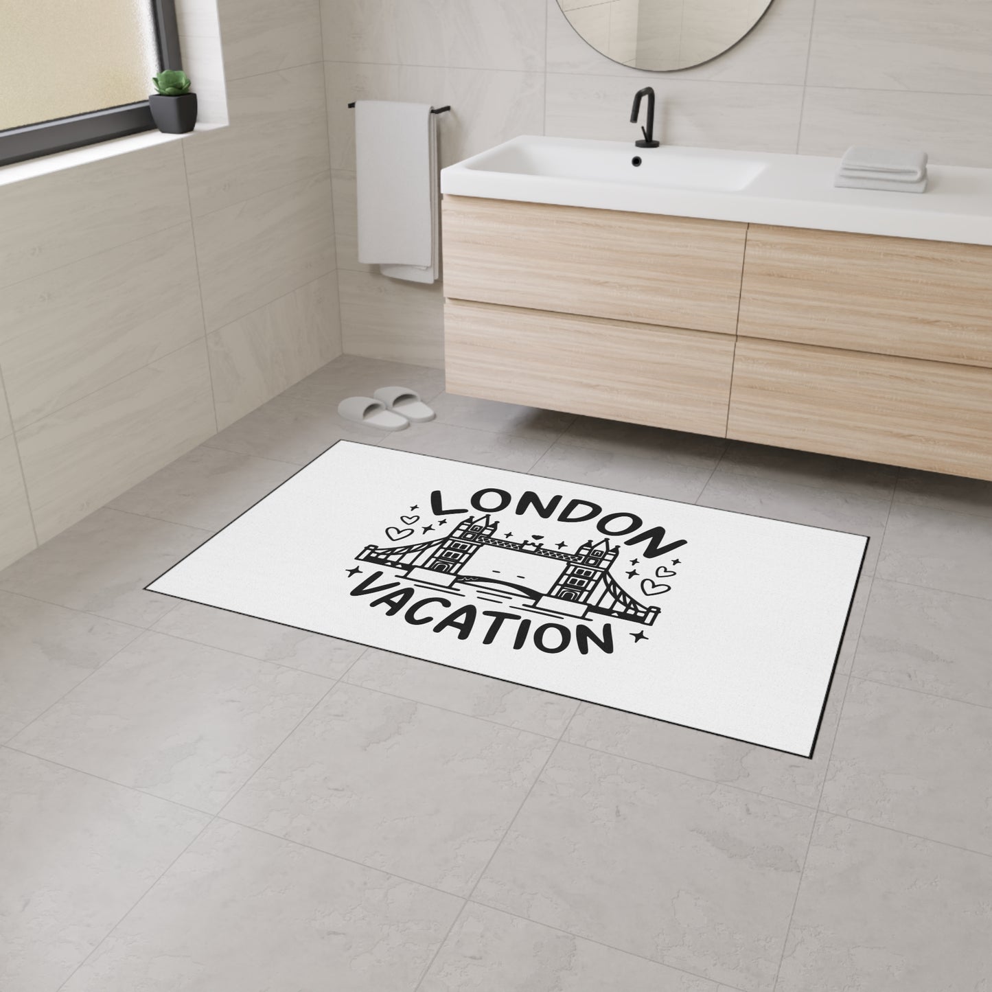London Vacation Floor Mat, Decorative Heavy Duty Mat for Home, Travel Decor, Gift for Travelers, Kitchen & Entryway Rug
