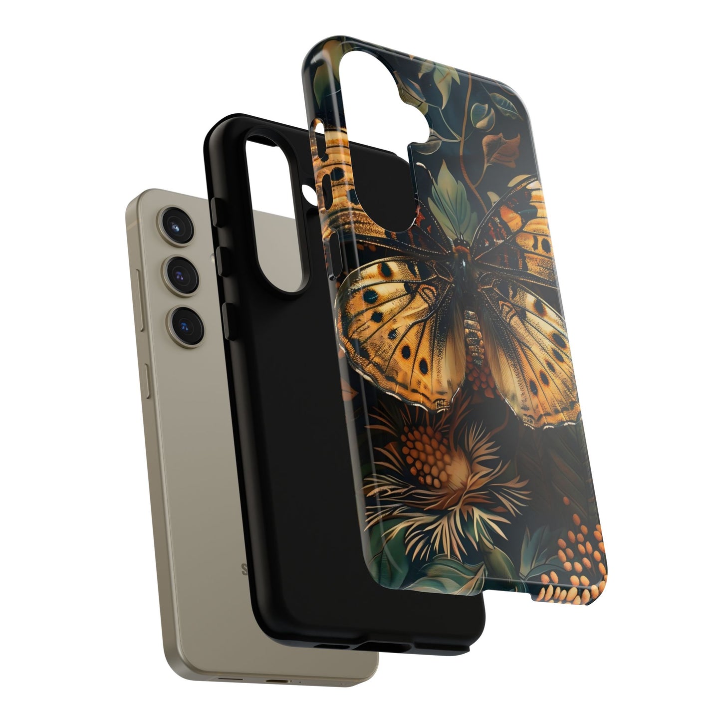 Butterfly Floral Phone Case, Tough Cases, Protective Cover, Unique Gift, Nature Lover, Art Print, Spring Decor