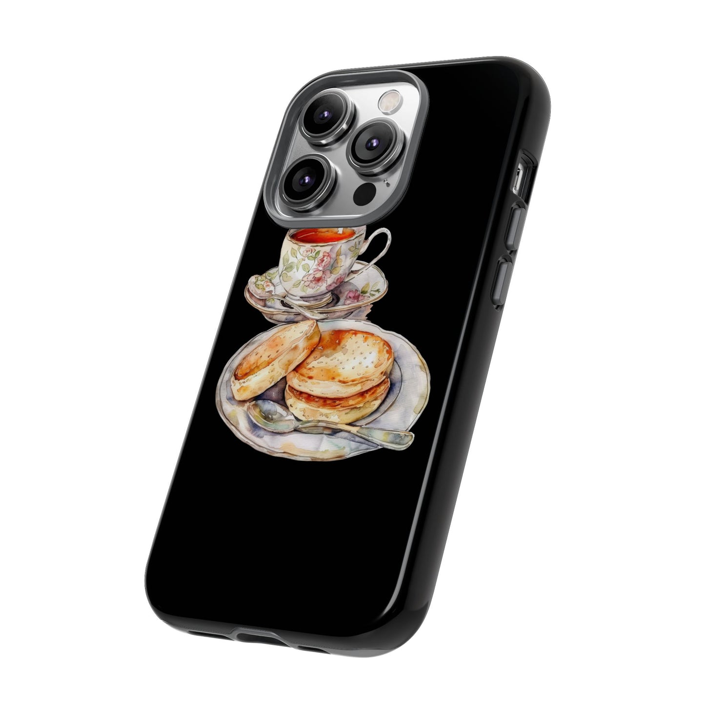 Tea Time Phone Case with Cookies Design, Cute Phone Cover, Gift for Tea Lovers, Kitchen Decor, Whimsical Style