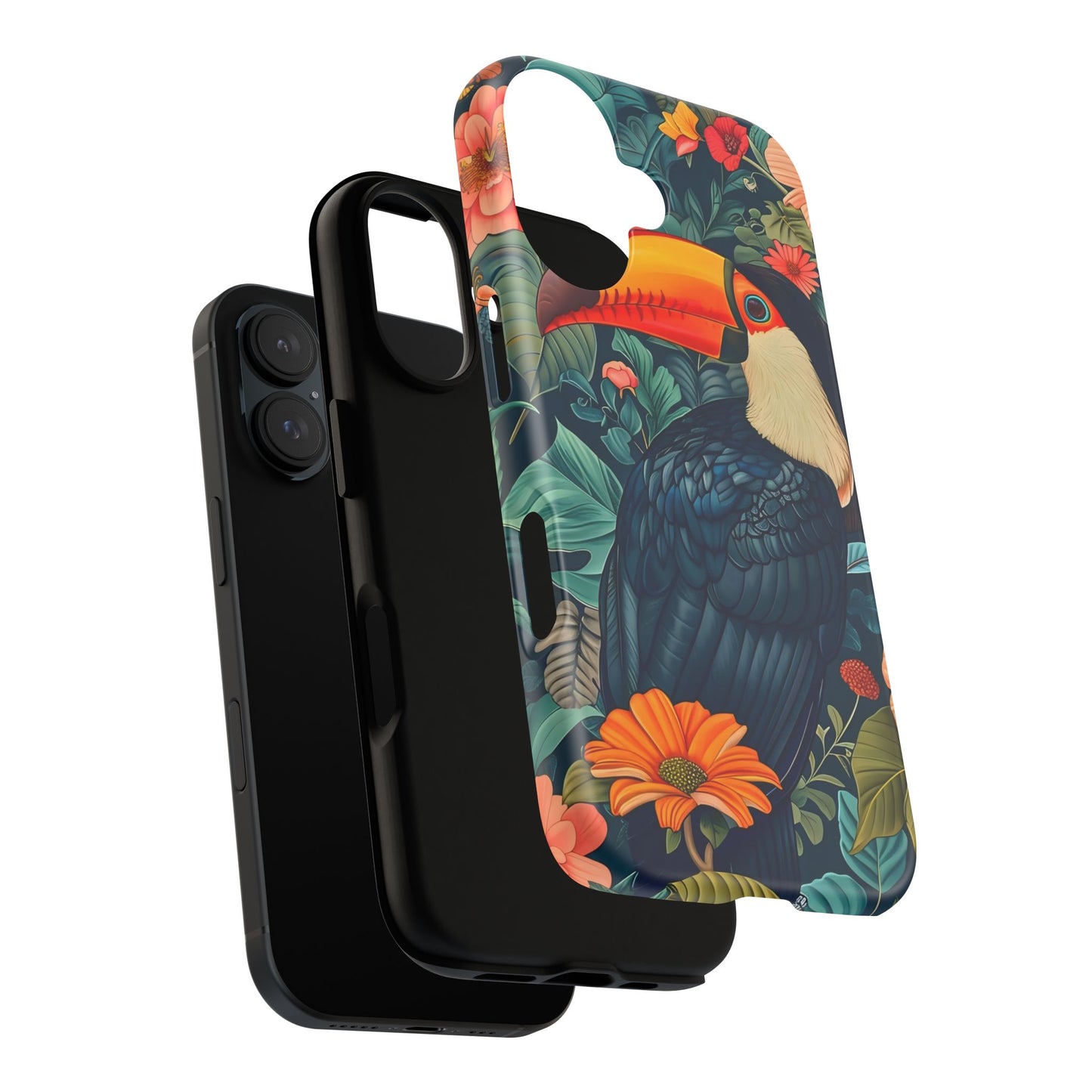 Tropical Toucan Phone Case - Cute Animal Design, Nature Lover Gift, Floral Pattern, Bird Lover Accessory, Summer Vibes