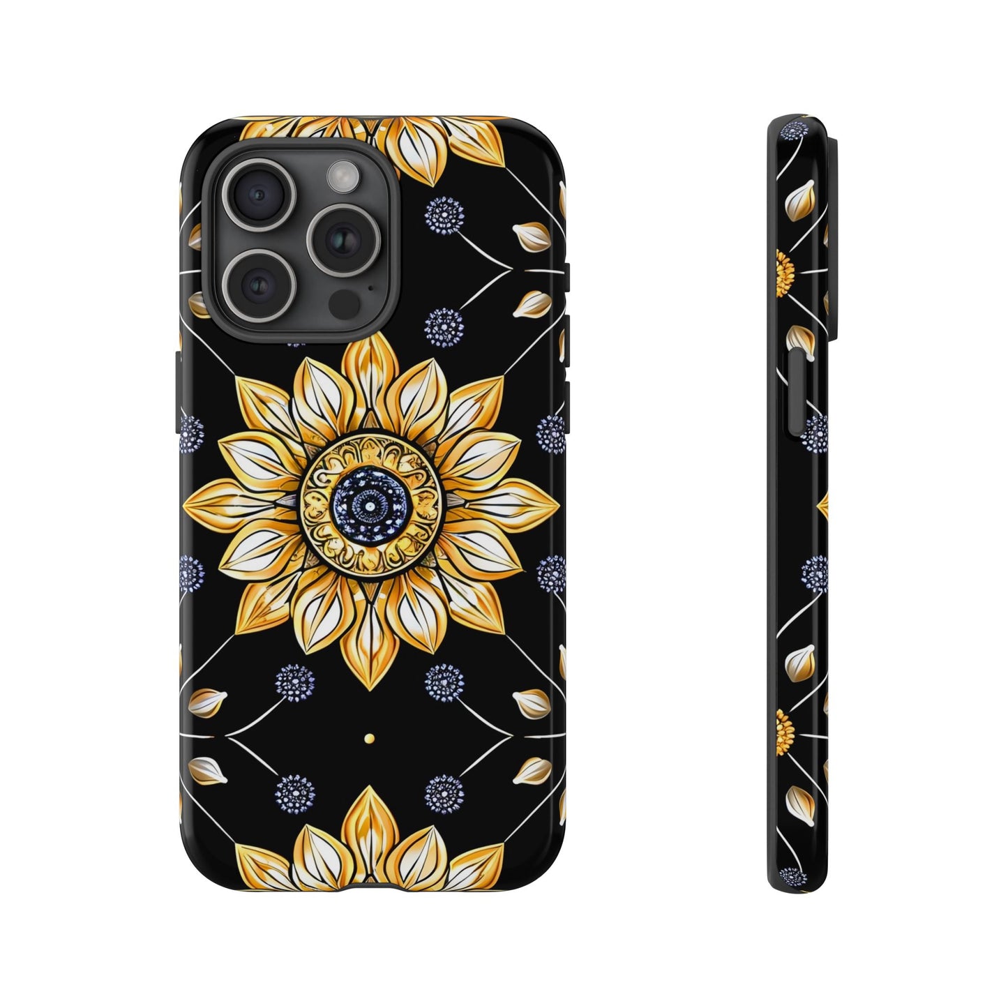 Floral Phone Case with Mandala Design, Tough Cases for iPhone & Samsung, Boho Style, Gift for Her, Unique Accessories