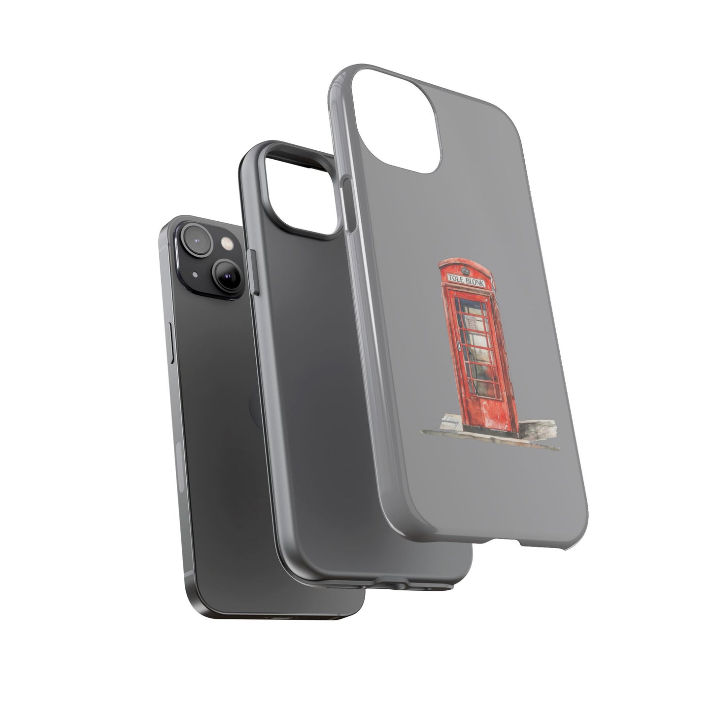 Red Phone Booth Phone Case, Vintage Style Case, Tough Cases for Gifts, Quirky Phone Accessories, Travel Lover's Gift