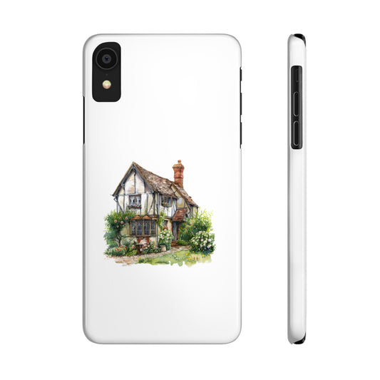 Charming Cottage Slim Phone Cases - Whimsical Cottage Design, Unique Gift, Home Decor, Nature Lovers, Eco-Friendly Mobile Accessory