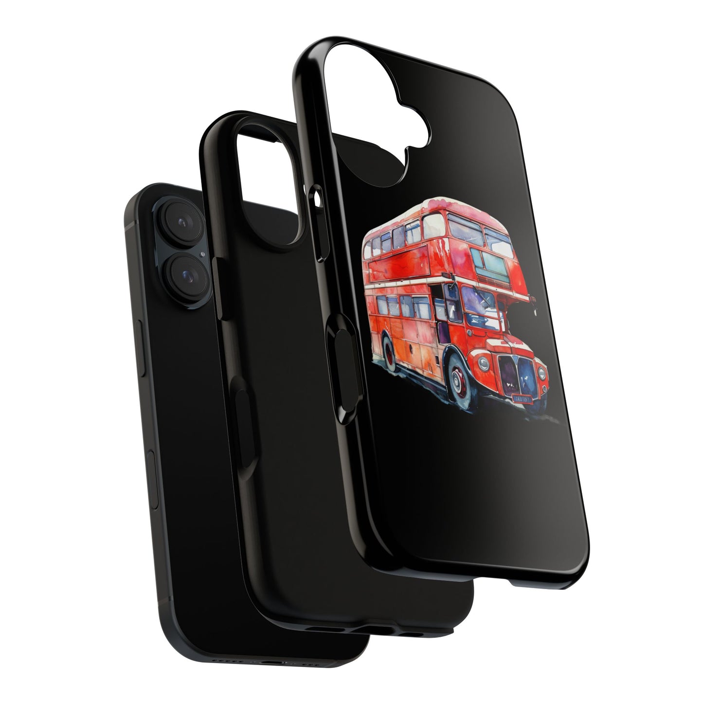 London Bus Phone Case, Tough iPhone Cover, Unique Gift for Travelers, Vintage Style Accessories, Holiday Present Idea