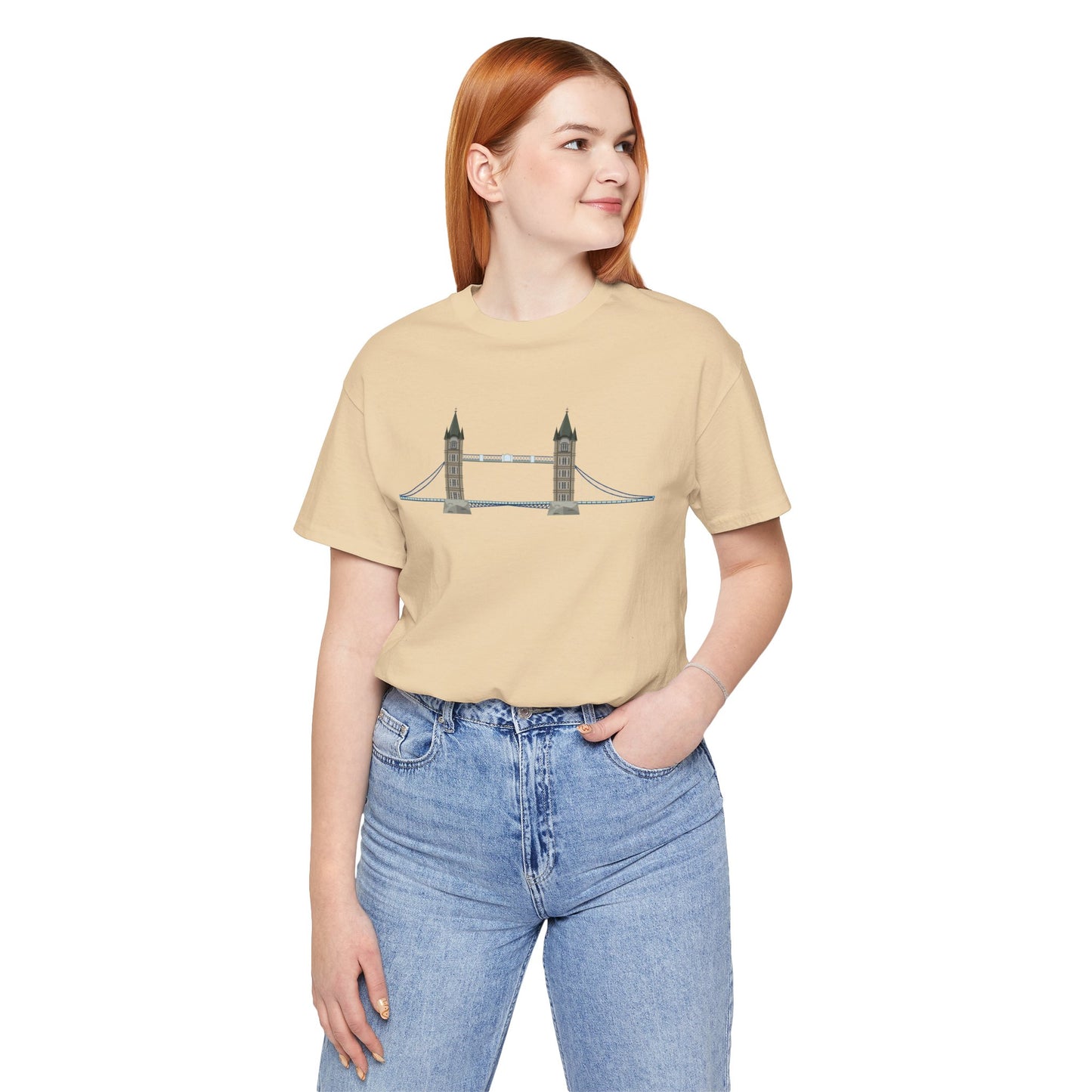 Unisex Jersey Short Sleeve Tee - Tower Bridge - Iconic London Landmark Illustration