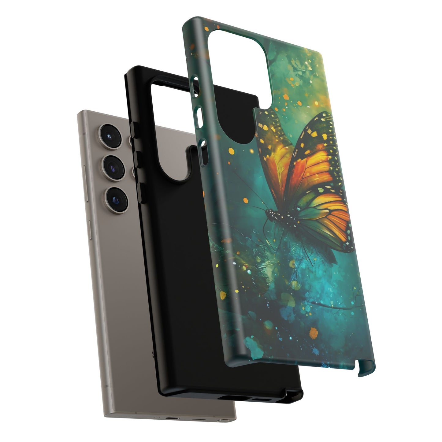 Colorful Butterfly Phone Case, Tough Cases for iPhone and Samsung, Cute Tech Accessories, Nature Lovers Gift, Vibrant Floral Design
