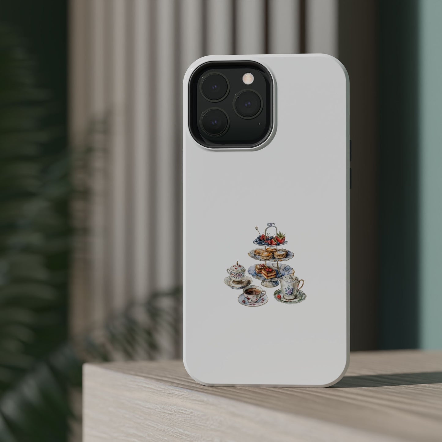 Elegant Tea Party Magnetic Phone Case, Cute Animal Design, Gift for Tea Lovers, Unique Smartphone Accessory, Kitchen Decor