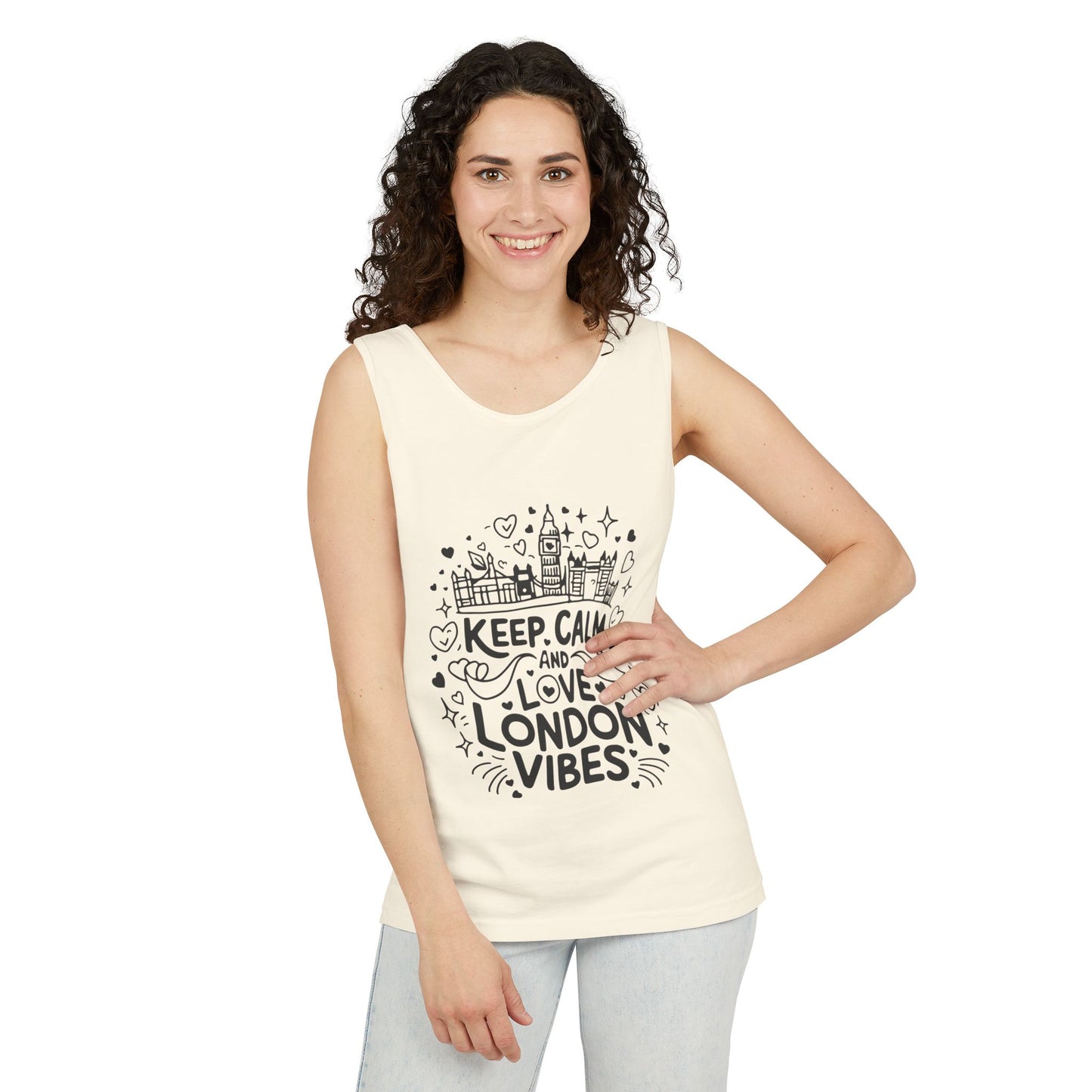 Unisex Garment-Dyed Tank Top - Keep Calm And Love London Adventures