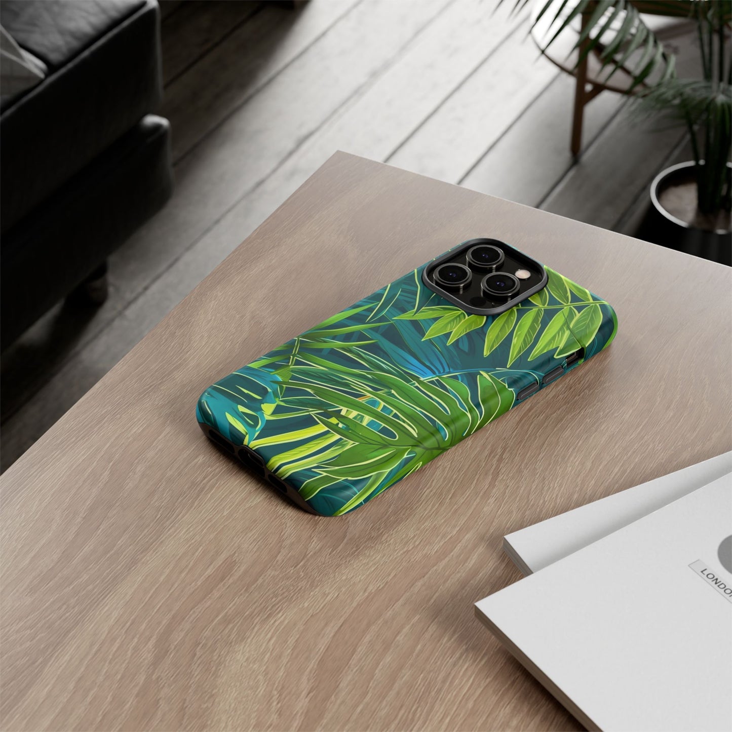 Tropical Phone Case - Durable Green Leaf Design, Eco-Friendly Gift, Trendy Accessory, Nature Lover's Case, Summer Vibes