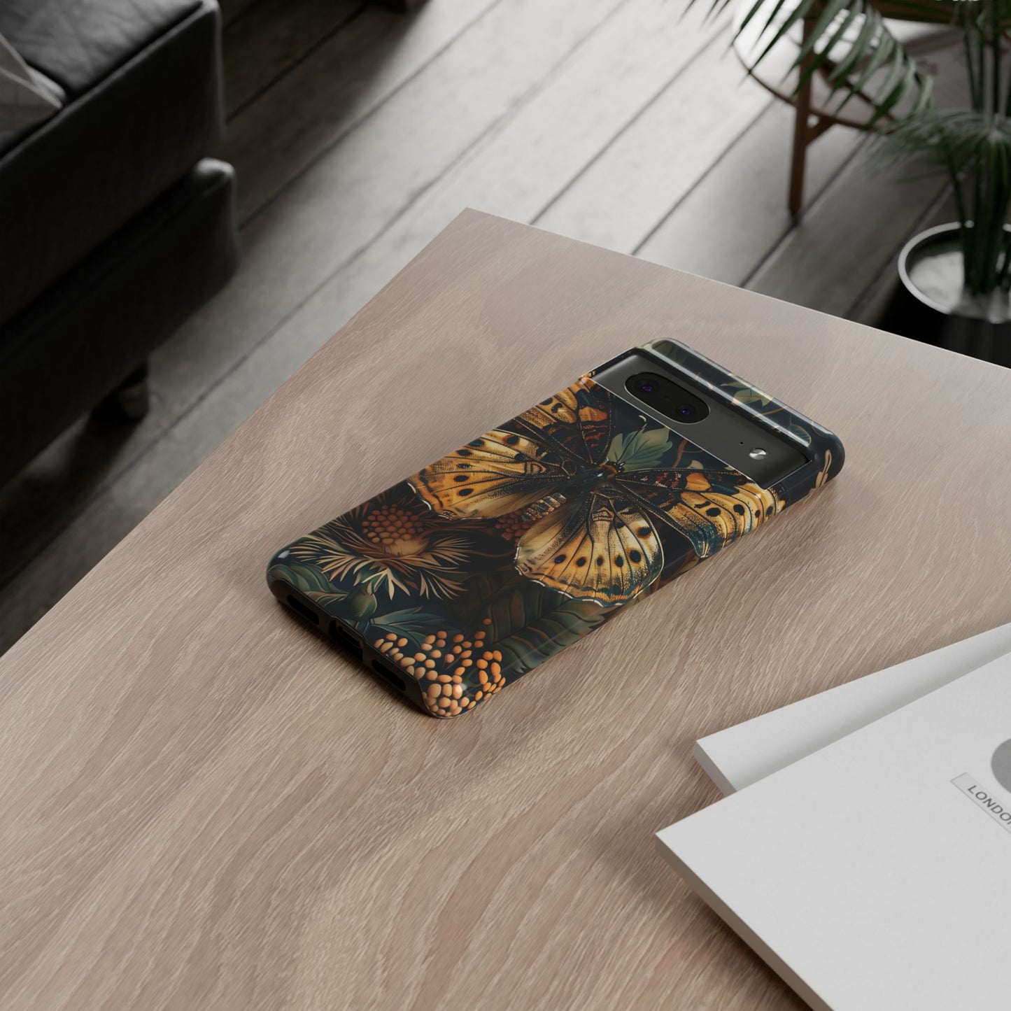 Butterfly Floral Phone Case, Tough Cases, Protective Cover, Unique Gift, Nature Lover, Art Print, Spring Decor