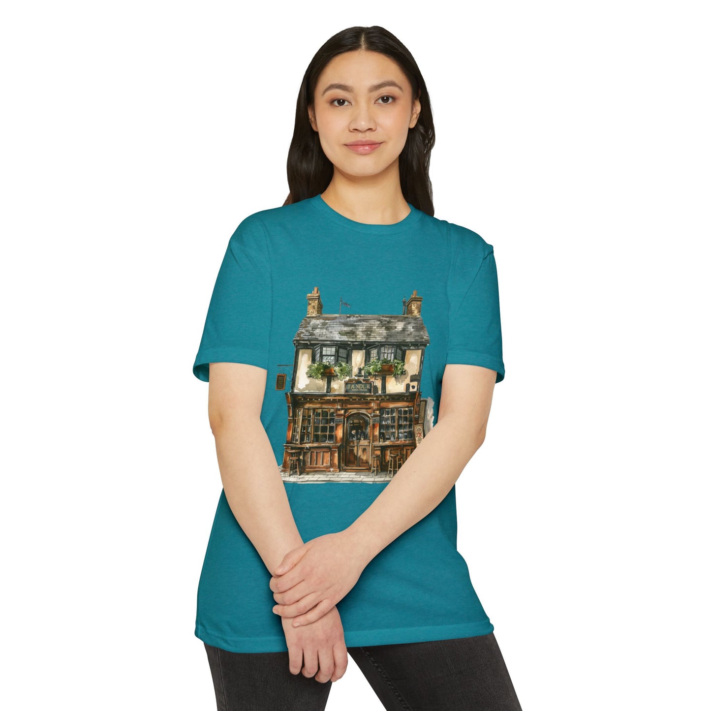 Unisex CVC Jersey T-shirt - Nestled in Nature - British Village House Elegance