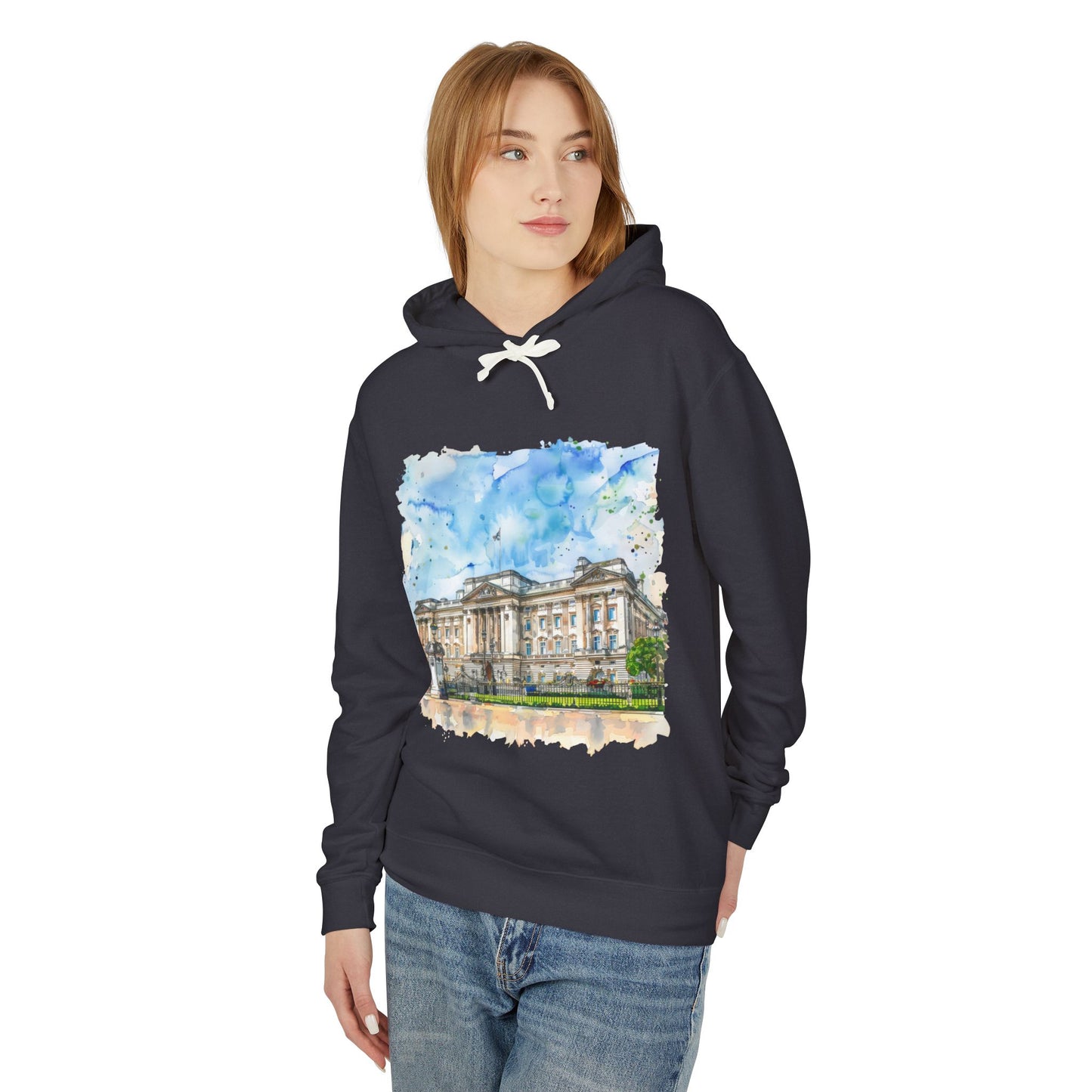 Unisex Lightweight Hooded Sweatshirt - Street London Aesthetics - Urban Charm and Classic City Vibes