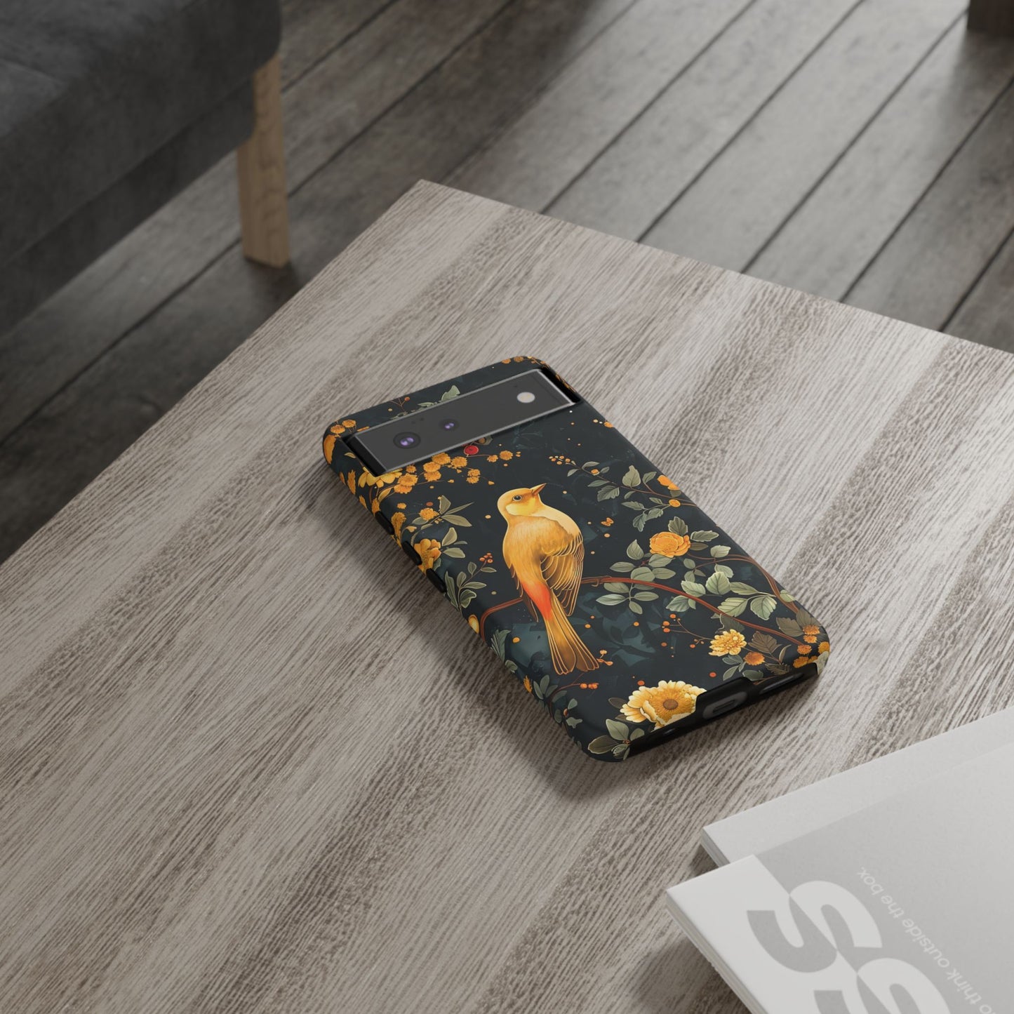 Floral Phone Case, Tough Cases with Bird Design, Nature Lover Gift, Stylish Protection, Birthday Present, Floral Phone Cover