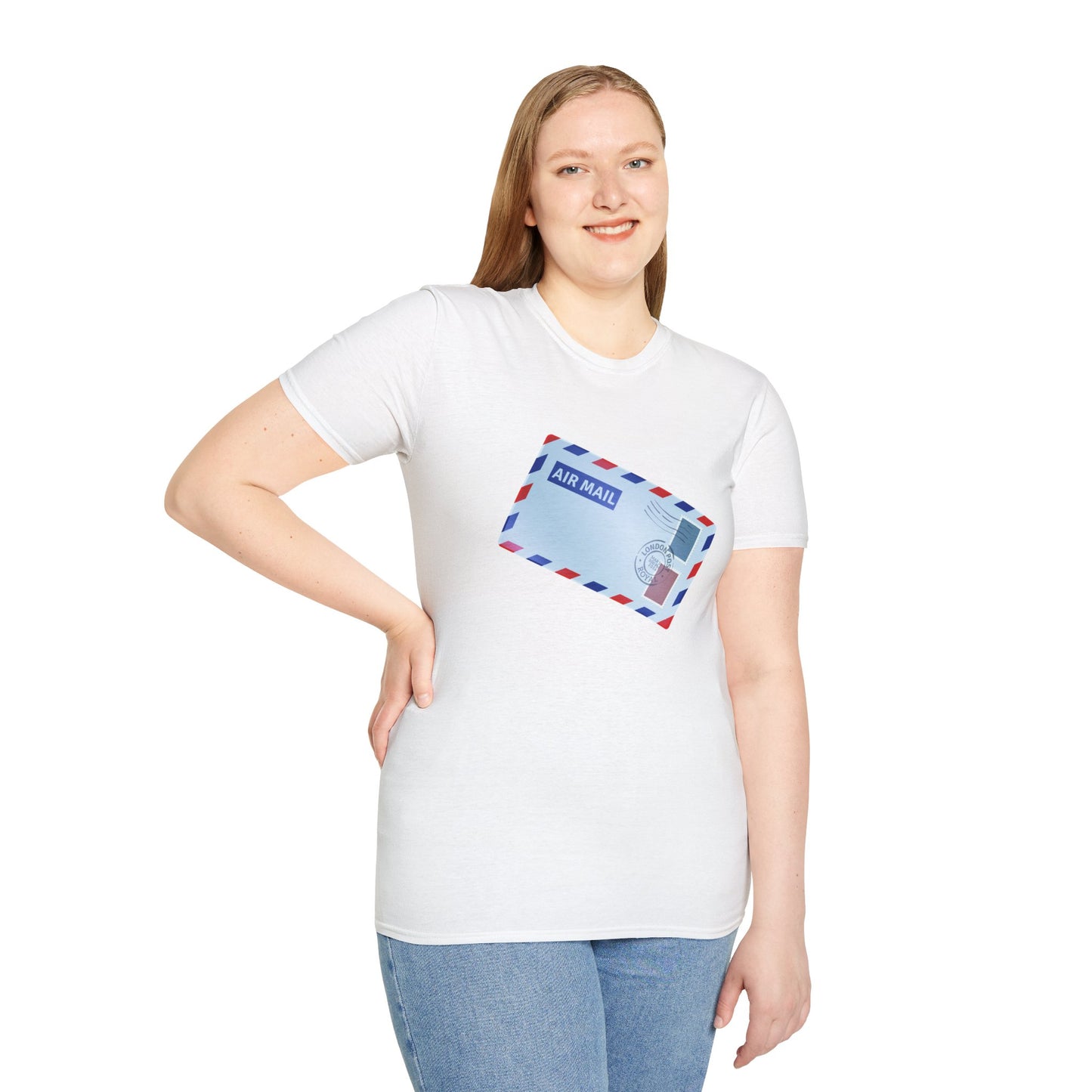 Unisex Softstyle T-Shirt - Vintage British Air Mail - Classic Postal Design