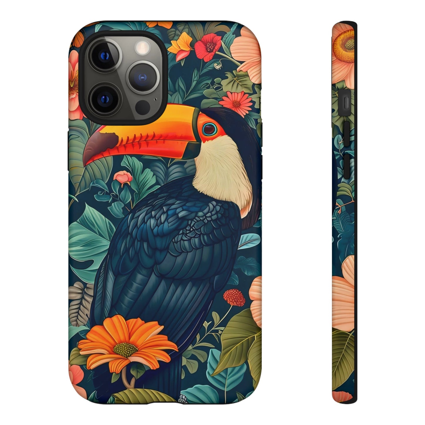 Tropical Toucan Phone Case - Cute Animal Design, Nature Lover Gift, Floral Pattern, Bird Lover Accessory, Summer Vibes