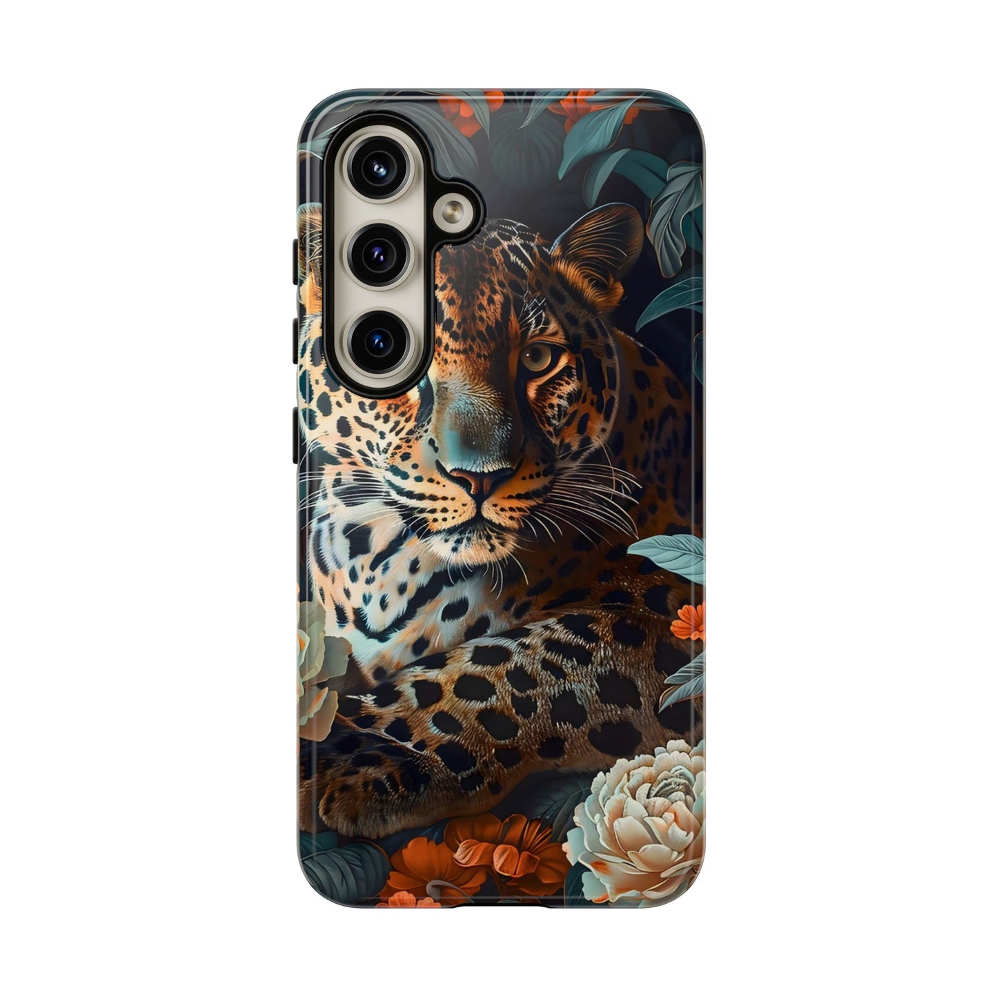 Wildlife Phone Case with Leopard Design | Tough Cases, Animal Prints, Floral Phone Cover, Gift for Nature Lovers, Unique Phone Accessories
