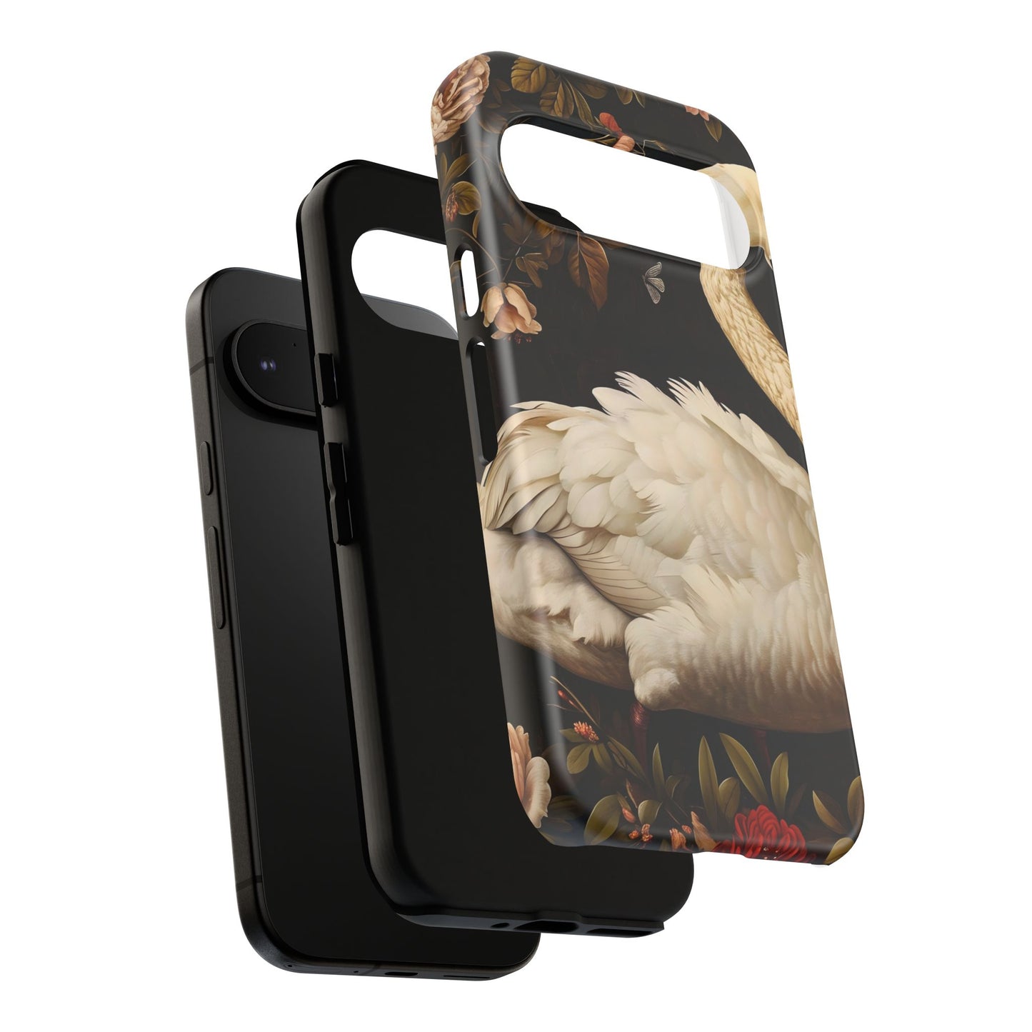 Elegant Swan Phone Case, Floral iPhone Cover, Tough Phone Case, Gift for Her, Nature Lover, Mother's Day, Birthday