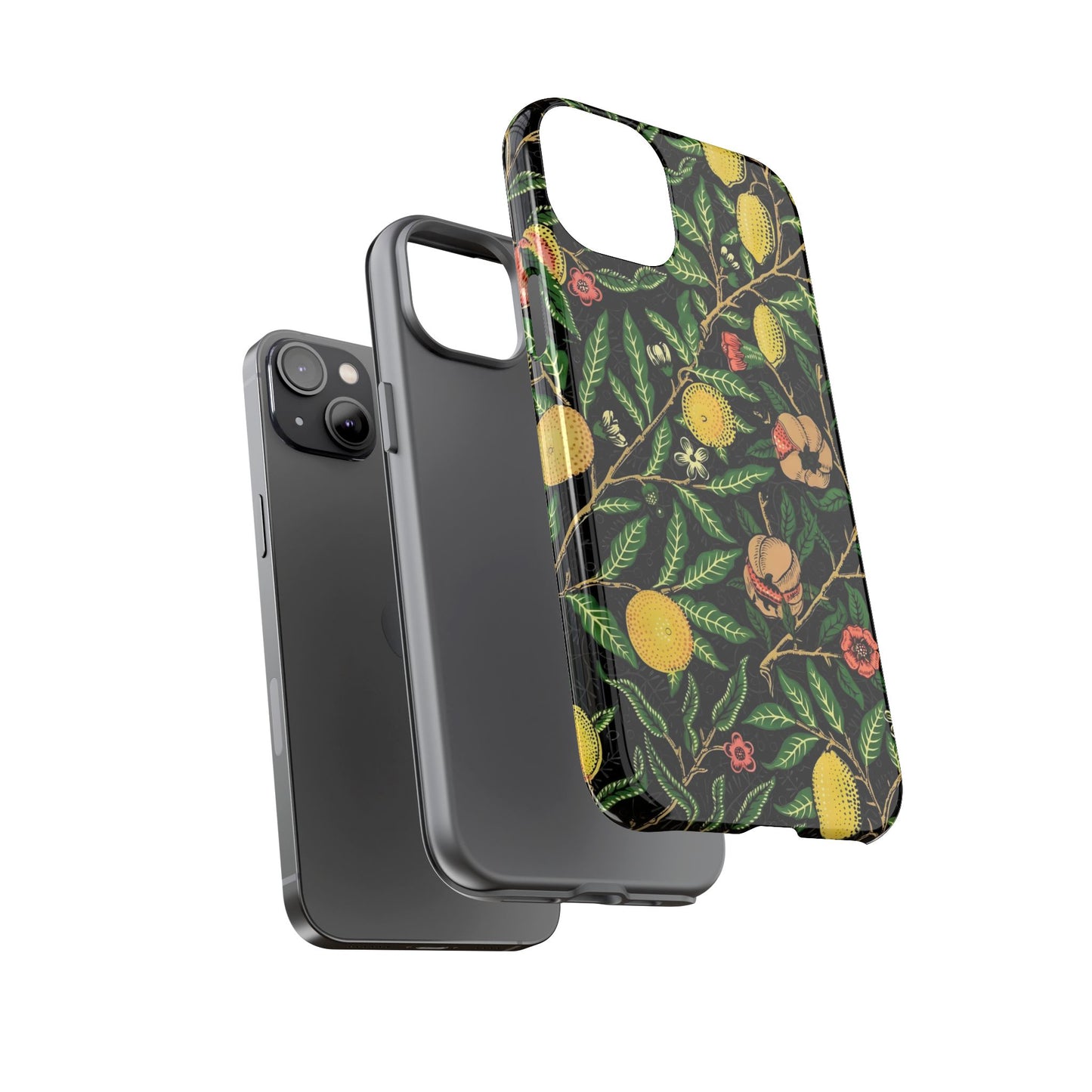 Tough Cases Phone Case, Floral Phone Cover, Tough Phone Protection, Gift for Plant Lovers, Black Background, Eco-Friendly Design