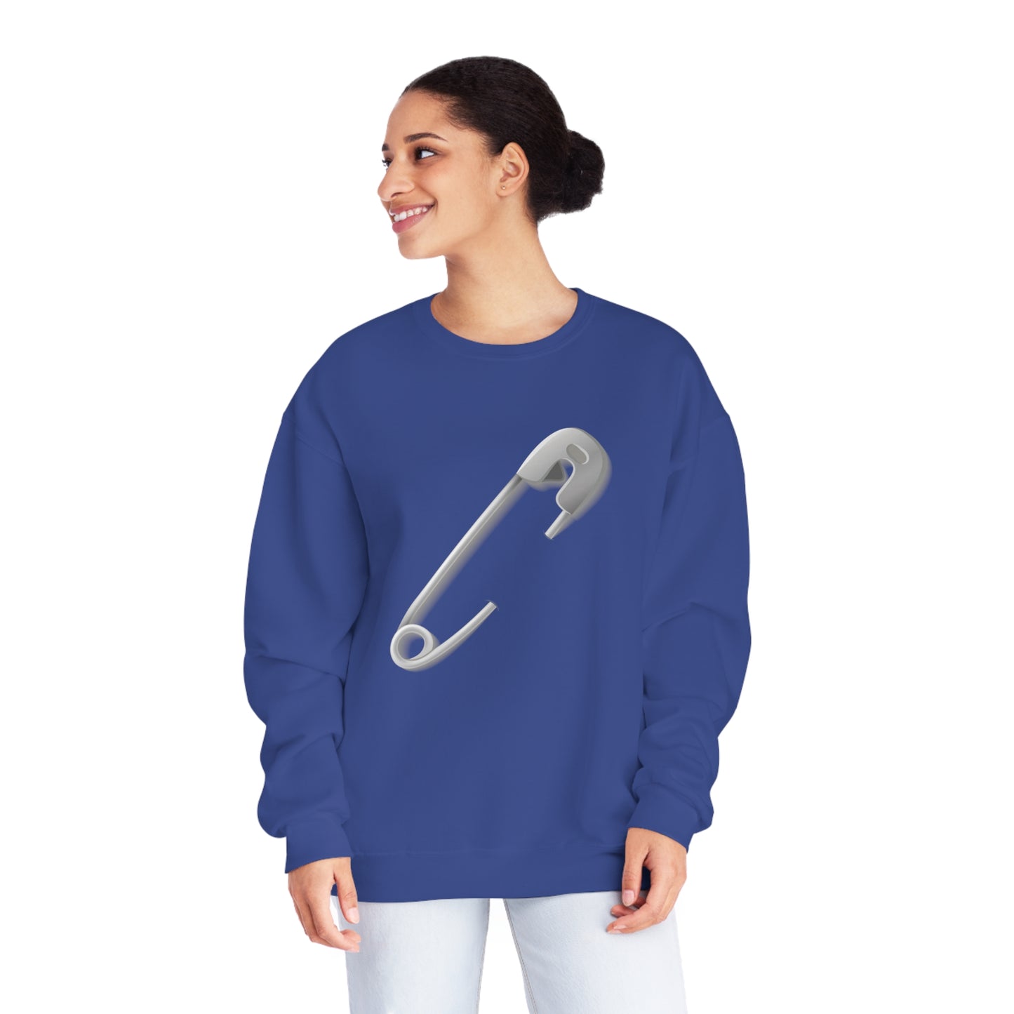 Unisex NuBlend® Crewneck Sweatshirt - Minimalist Safety Pin Design