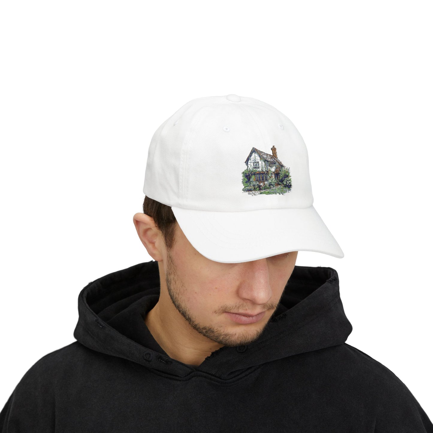 Classic Dad Cap with Charming House Design, Dad Hat Gift, Summer Accessory, Outdoor Cap, Casual Style