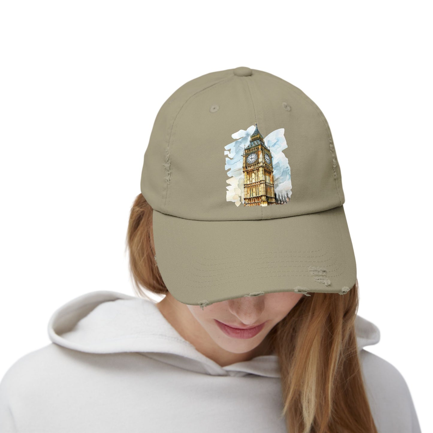 Vintage Big Ben Distressed Cap, Casual Hat, Travel Gift, Unisex Cap, Summer Accessory, London Theme Hat