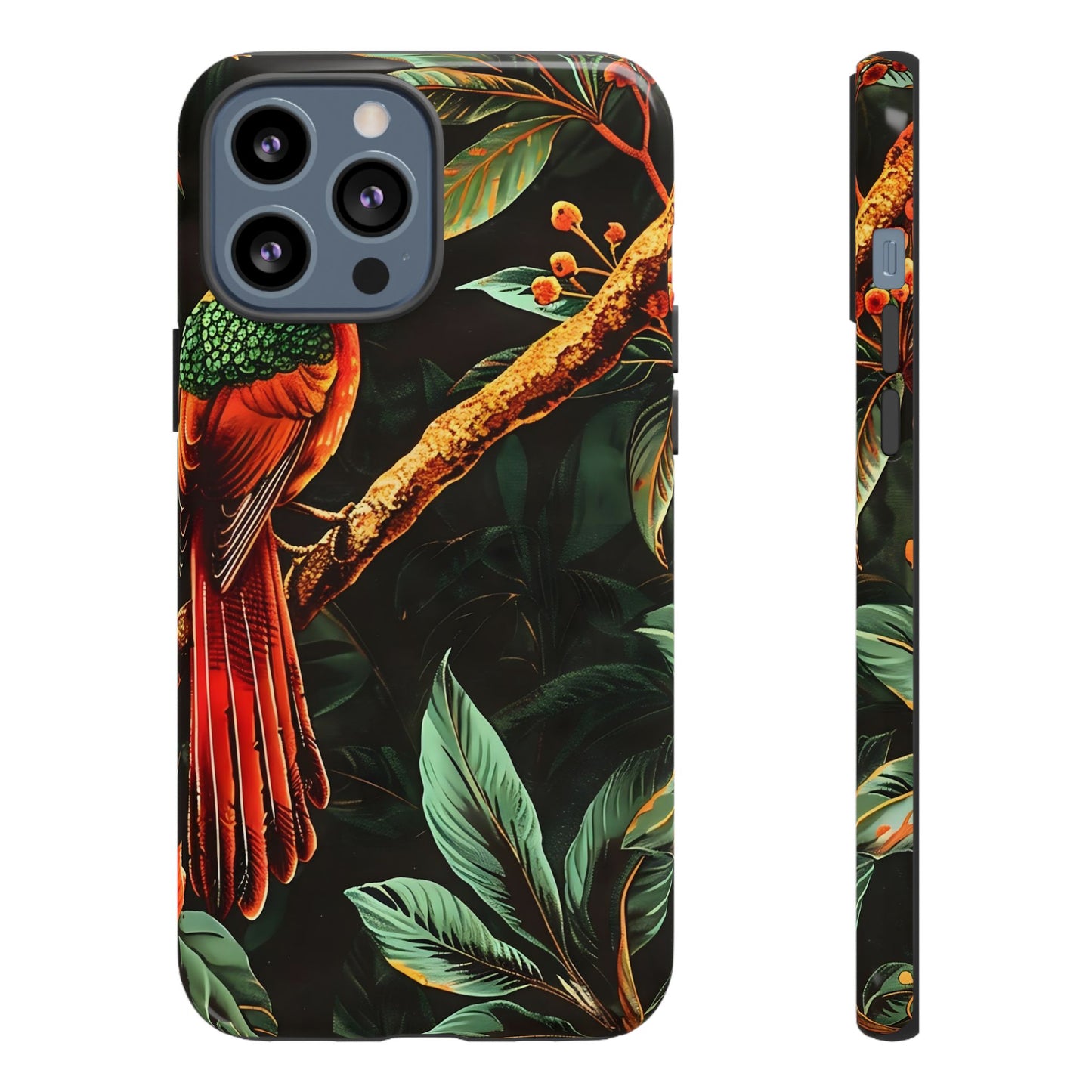 Tough Cases for Nature Lovers, Tropical Bird Phone Case, Eco-Friendly Cover, Gift for Bird Watchers, Vibrant Floral Design