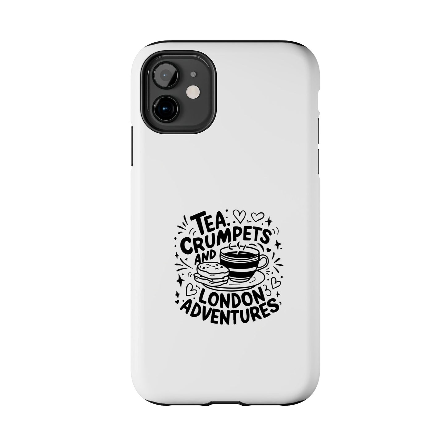 Charming Tough Phone Cases with Tea & Crumpets Design | Perfect London Gift, Travel Accessory, Cute Phone Cover, Adventure Lover Case