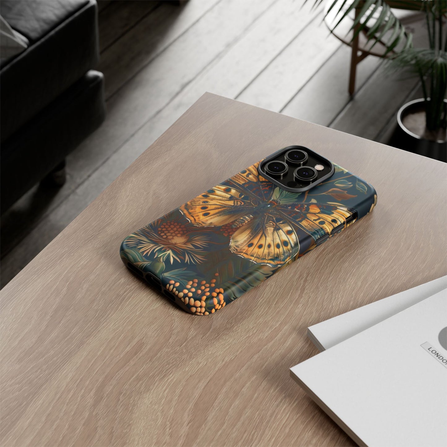 Butterfly Floral Phone Case, Tough Cases, Protective Cover, Unique Gift, Nature Lover, Art Print, Spring Decor