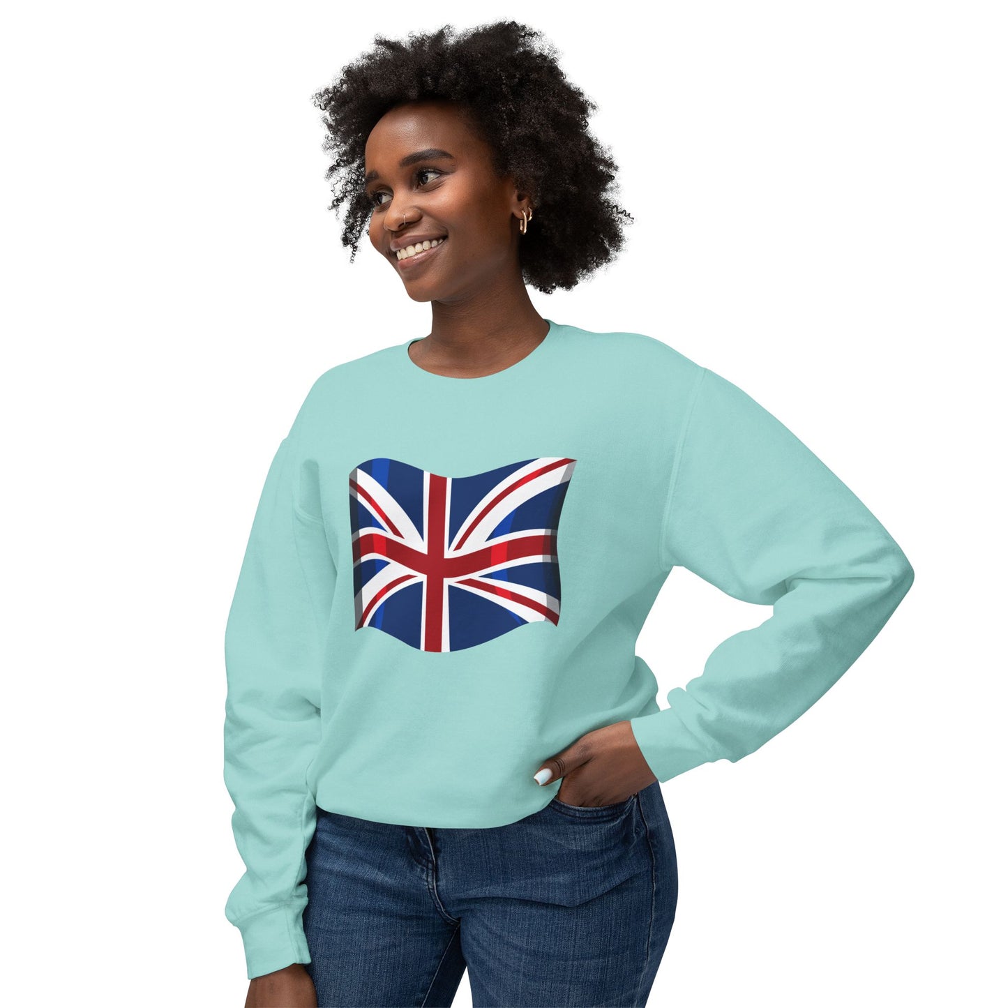 Unisex Lightweight Crewneck Sweatshirt - Classic UK Flag
