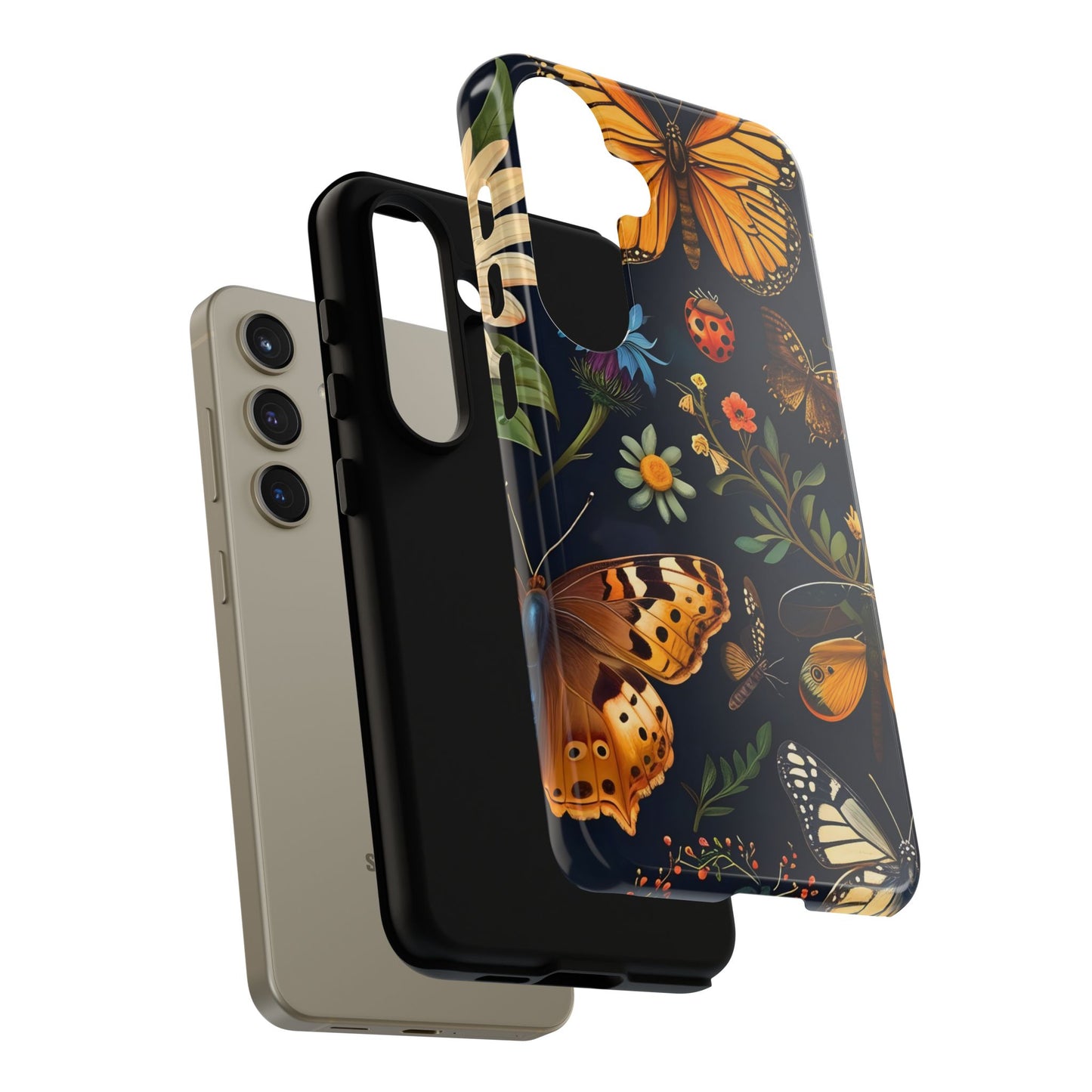 Nature-Inspired Phone Case | Floral Butterfly Design, Tough Phone Cover, Gift for Nature Lovers, Cute Butterfly Case, Home Decor
