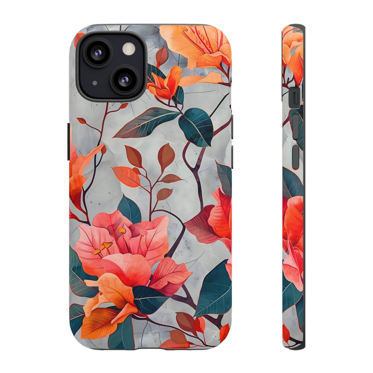 Floral Phone Case, Tough Cases, Flower Power, Gift for Her, Decorative Phone Cover, Trendy Accessories, Everyday Style