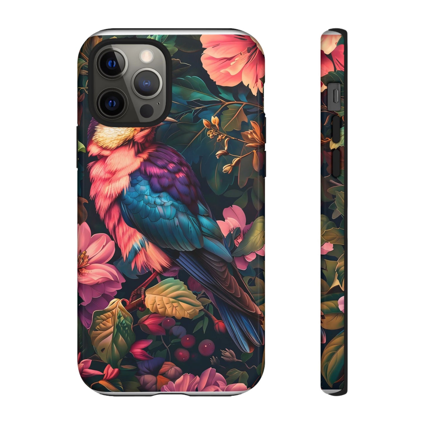 Tough Cases: Vibrant Tropical Bird Phone Case, Floral Smartphone Cover, Nature Lover Gift, Boho Phone Accessory, Cute Bird Case