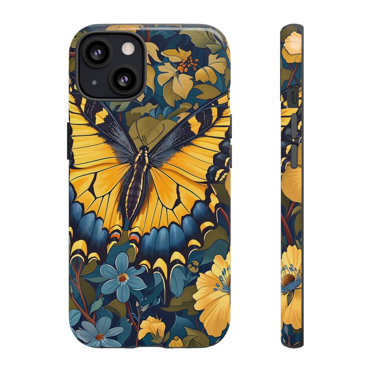 Colorful Butterfly Phone Case, Floral Design, Tough Cases, Protective Cover, Gifts for Nature Lovers, Birthday Present