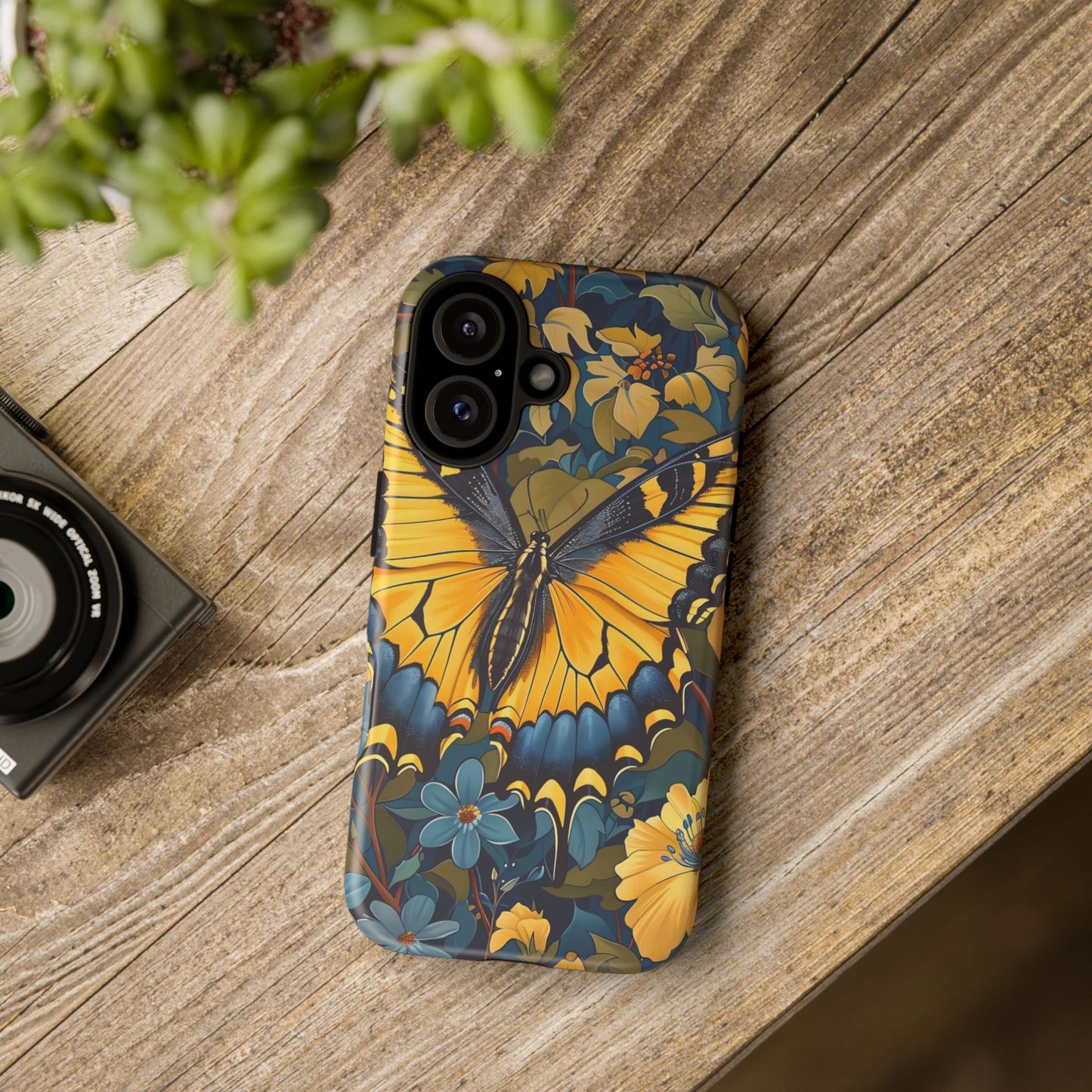 Colorful Butterfly Phone Case, Floral Design, Tough Cases, Protective Cover, Gifts for Nature Lovers, Birthday Present