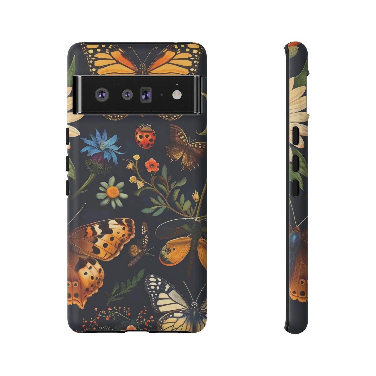 Nature-Inspired Phone Case | Floral Butterfly Design, Tough Phone Cover, Gift for Nature Lovers, Cute Butterfly Case, Home Decor